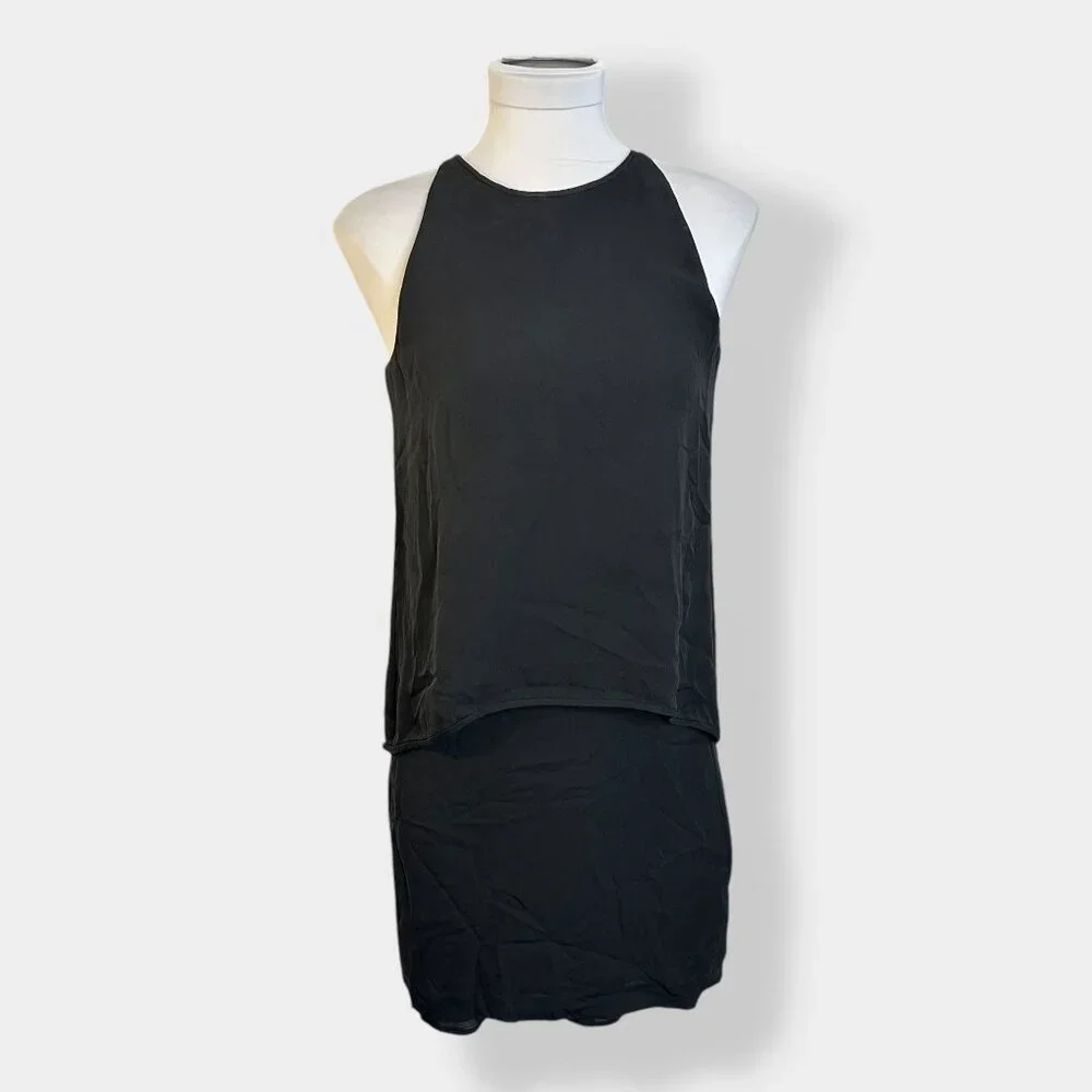 theory black sleeveless dress Theory Women's Draped Dress - Black